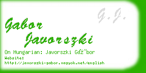 gabor javorszki business card